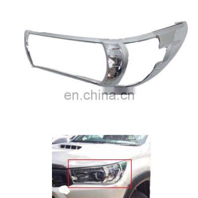 MAICTOP car exterior parts headlight trim for Hilux revo 2016 chrome head light cover