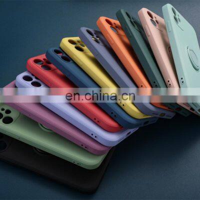 HOT Soft Cover Liquid Silicone TPU Phone case Colorful cell phone case for iPhone 13 case with ring holder lanyard