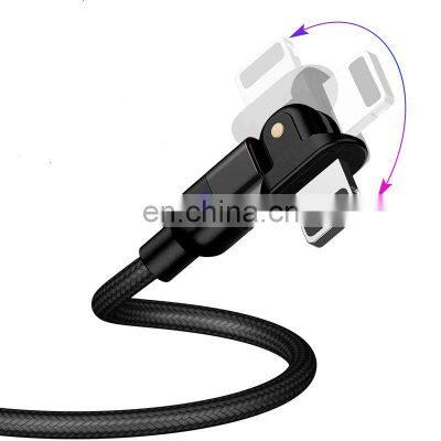 New Arrival 180 degree rotation USB C mobile phone fast charging cable micro usb data cable for iphone