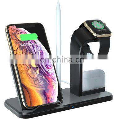 New Arrival 15W Fast Qi 3 in 1Mobile Phone Charging Station Dock Charge Stand Wireless Charger For iPhone Airpods Watch