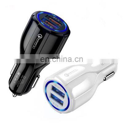 Wholesale 10W 2A USB Adapter Dual 2 Port Universal Mobile Phone USB Qc3.0 Car Charger for iPhone