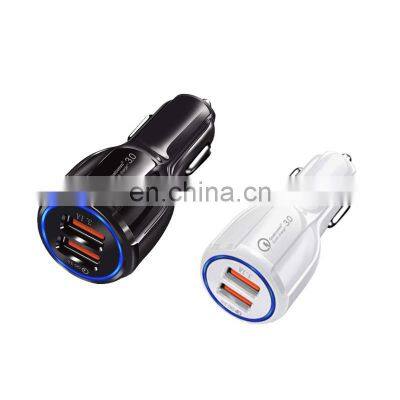Wholesale Metal USB Adapter Dual 2 Port Universal Mobile Phone USB Qc3.0 Car Charger