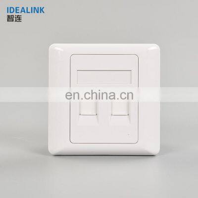 Dual Port 86*86mm UK Type 3M Face Plate RJ45 Network Cable Wall Plate for Network