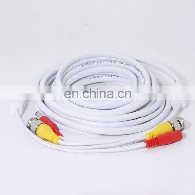 Black/White Coaxial rg59 bnc dc premade cable for cctv camera surveillance system