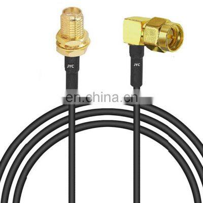 Sma Cable Assembly SMA Female BH Connector to SMA Male Right Angle cable assembly RG174 LMR200 RG58 RG59 RG6 rg 6 coaxial cable