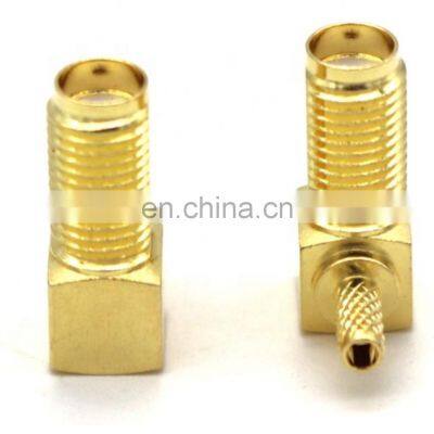 Material de soldadura negativa SMA female right angle 90 degree rectangular para cables rg178 rg1.13 rg1.37 rg1.32 RG174