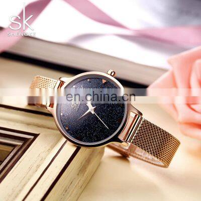 SHENGKE Starry Sky Watch Luxury Stainless Steel Mesh Band Japan Quartz Movement Watch Custom Logo OEM ODM K0063L Montre Femme