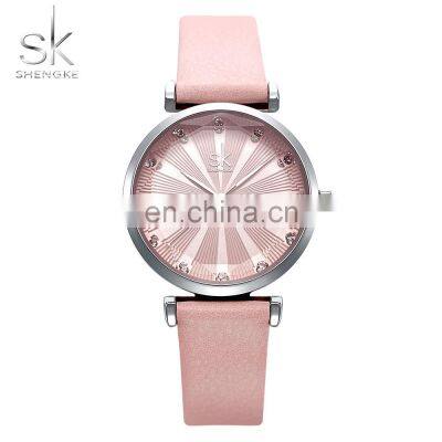 SHENGKE Fashion Quartz Lady Wristwatch Soft Leather Band Watch Hot Seller Watch Drop Shipping Watches K0099L