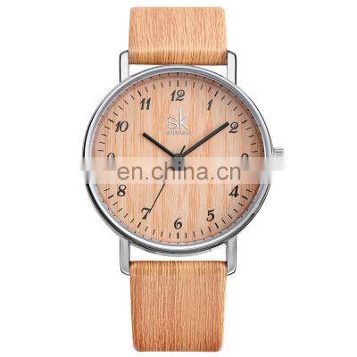 SHENGKE Ladies Watch Wood Wooden Band Arabic Number Dial Japan Quartz Reloj Para Mujer Watches Custom Logo Watch OEM K8002L