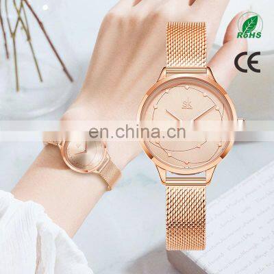 SHENGKE Delicate Lady Watch Unique Necklace Design Watches Steel Milan Mesh Band Wristwatch Alloy K0142L Watch for She Her