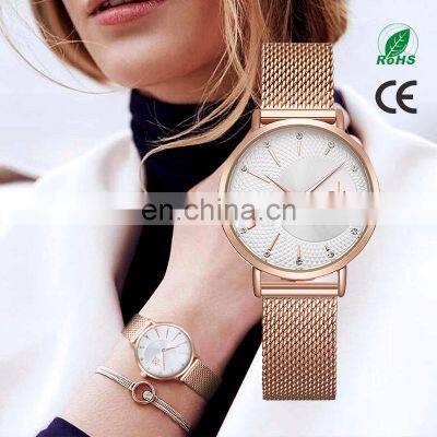 SHENGKE K0093L Novel Women's Rose Gold Mesh Watch New Fashion Brand Beautiful Lady Quartz Wristwatch