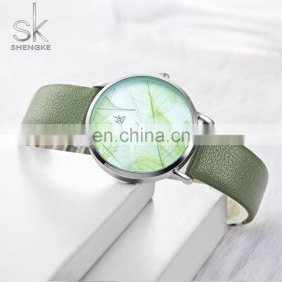 SHENGKE Luxury Leather Cute Charm Quartz Watch Women Ladies Casual Crystal Fashion Wrist Watches Relogio Feminino Female