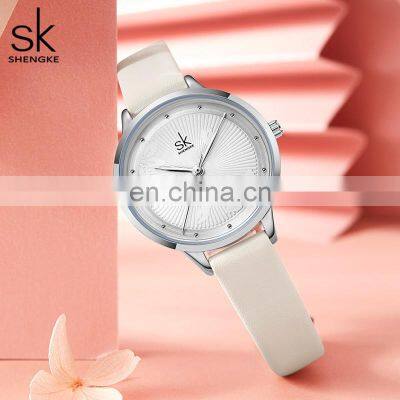 SHENGKE Petal Decoration Hand Watch Simpliest Leaf Pointer Wrist Watchs 3ATM Waterproof Blind Shipping Watches K9021