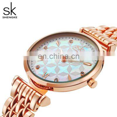 SHENGKEG Retro Luxurious Style Watch Exqusite Diamond Decoration Handwatchs Valentines Gift Blind Shipping Bracelet Watch