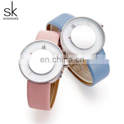 SHENGKE Woman Simple Style Watches Ladies Portable Mirror Watch 3 Pins Quartz Watch K0107L
