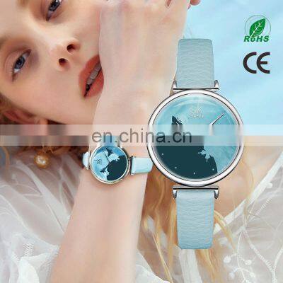 SHENGKE Simple Design Watch K0101L Pearl Shell Material Glass Watches jam tangan Water Resistant Watch Women Dropshipping