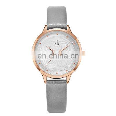 SHENGKE Minimalist Leather Watches K9021L Student Girl Watch Teenager SK Relogio Feminino