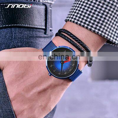 SINOBI Fashion Men's Watch Calendar Date Steel Mesh Band Quartz Watches relogio masculino Wholesale Alloy Watch S9812G