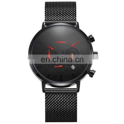 SINOBI Chronograph Mens Watches Wholesale Custom Logo Wholesale Price Wristwatch Quartz Watches S9807G