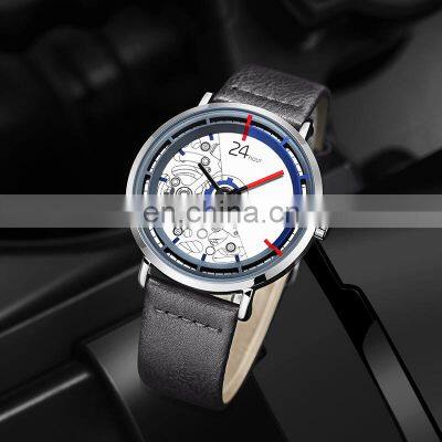 SHENGKE Men's Quartz Watches K9004 Leather Strap Vogue Casual Man New Modern Hour Clock Funny Sport Watches Relogio Masculino