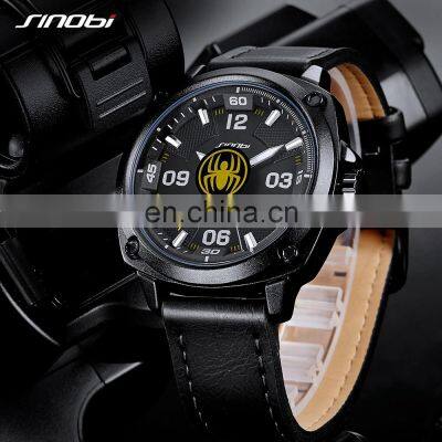 SINOBI Spider Logo Masculinity Wristwatch S9841G Luminous Men Handwatch Fancy Style Watch with Date Window