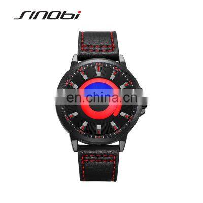SINOBI 2021 Novel Young Creative Watch Men's Creative Whirlpool Dial Original Design Drop Shipping Watch S9820G Jam Tangan Pria