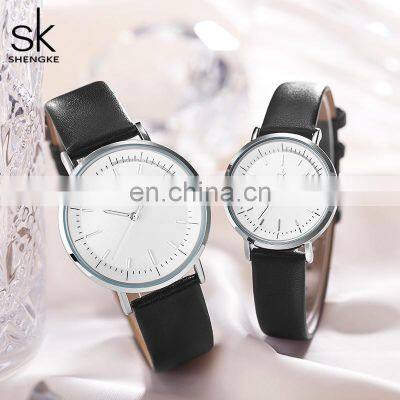 SHENGKE Pair Watches K9023 Luxury Couple Watches Women Men Lover's Watch Waterproof Quartz Dress Business Men Clock