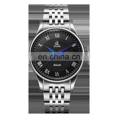 Utime Classic Men's Automatic Watch Luxury Mechanical Watch Calendar Date Display Roman Number Index jam tangan pria U0030G