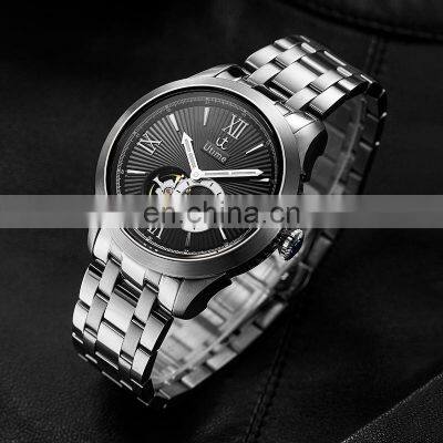 Utime High Quality Men's Automatic Watch Visible Mechanical Movement Roman Number Dial Mens Luxury Watch U0025G Montre