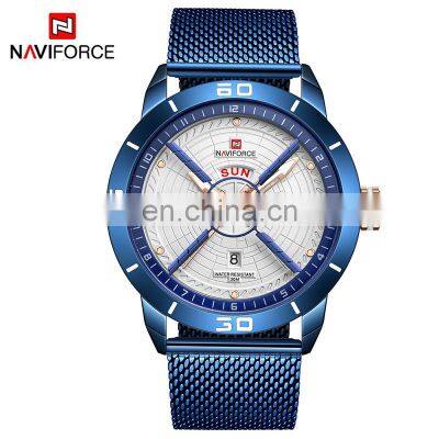 NAVIFORCE NF9155 Men's Watch Stainless Steel Mesh Japan Movt Quartz Watch Luminous Hand Watch