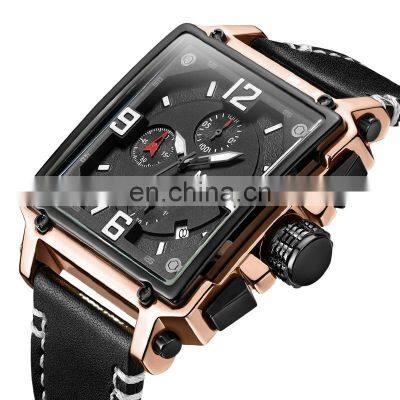 MEGIR 2061 Creative Watch Top Luxury Chronograph Quartz Watches Men Wrist Clock Leather Sport Military Wristwatches Relogio