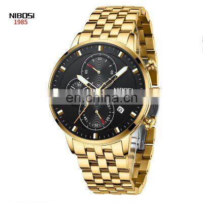 NIBOSI 2531 Low Moq OEM Jam Tangan Three Eye Dial Exactime Multicolor Quartz Watches