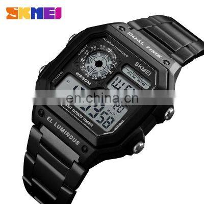 skmei factory price stainless steel 1335 sport jam tangan luxury digital watch