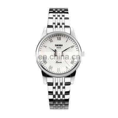 custom watches low moq 9058 skmei steel couple luxury hand watch wrist quartz