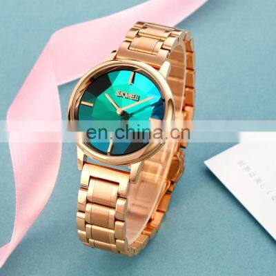 New Arrival Skmei 1789 Gold Lady Watch Quartz Wristwatch Stainless Steel Strap 30m Waterproof