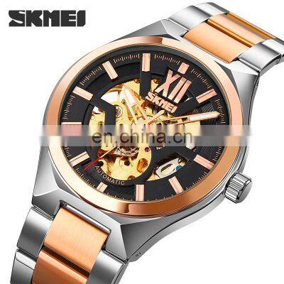 SKMEI 9258 japan movt water resistant stainless steel back automatic mens watch men luxury mechanical watches