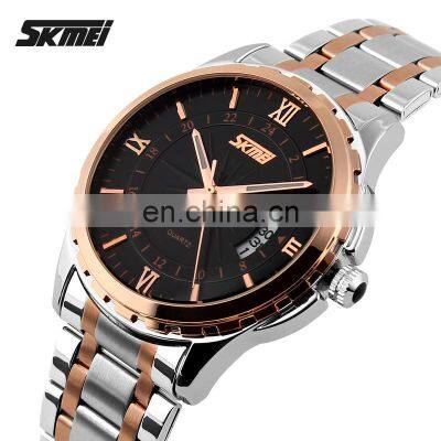 high quality quartz watches guangzhou skmei men stainless steel watch quartz custom 9069 Relojes Hombre