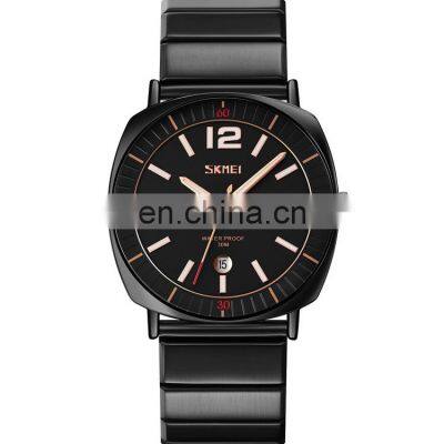 New arrival 2022 luxury brand business men wristwatch Skmei 9280 wholesale 30meter waterproof stainless steel square dial watch