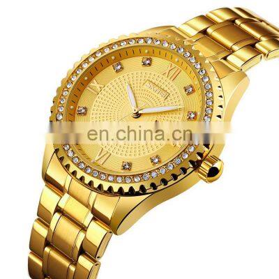 New Model Skmei 9221 Automatic Watch Men Wrist OEM Luxury Gold Silver Wristwatch OEM