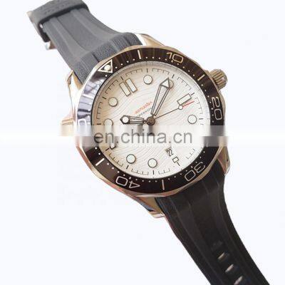 OMG Top Custom Logo Automatic Mechanical Movement Watch 904L Stainless Steel Rubber Strap Mechanical Watch