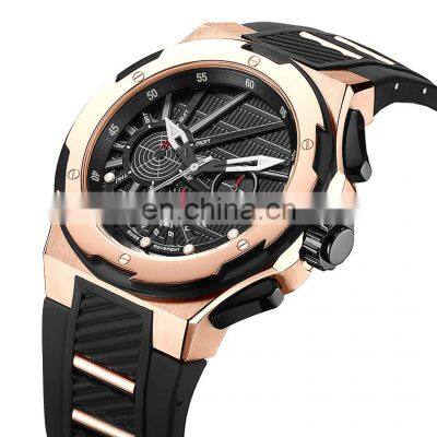 Wholesale Relogio Masculino Stainless Steel Wrist Watch Relojes Para Hombre OEM Silicone Strap Quartz Watches Men Wrist