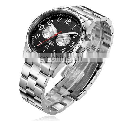 Steel Watch Customized Men's Wrist Watch OEM ODM Factory Price Black Luxury Chronograph Watch