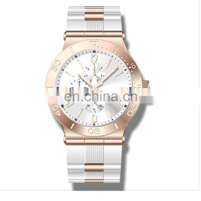 Wholesale oem gold plated stainless steel back classic multifunction cheap hand mens fashion watch