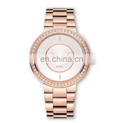 High Quality Rose Gold Stainless Steel Bracelet Watch OEM Luxury Brand Women Wrist Watch