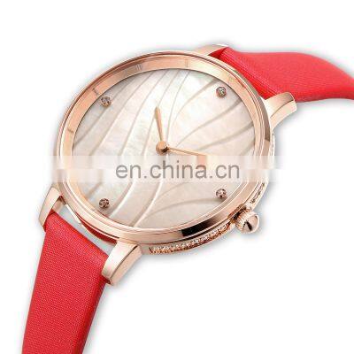 wholesale Oem Fashion Rose Gold Watches Casual leather strap Quartz Ladies Watch Women