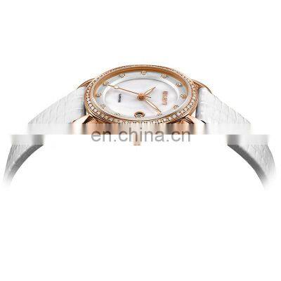 Ultra Thin Stainless Steel Quartz Wrist analog minimalist simple 1piece woman leather watch