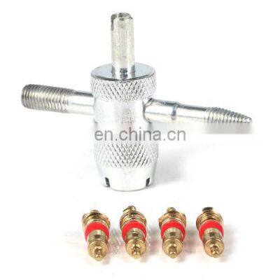 Four-Way Tire Valve Cores Remover Valve Core 4-way Repair Tools Auto Repair Tools