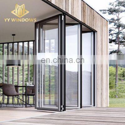 Australia AS2047 Standard Aluminium Folding Door Aluminium Double Tempered Glass Folding Exterior Doors