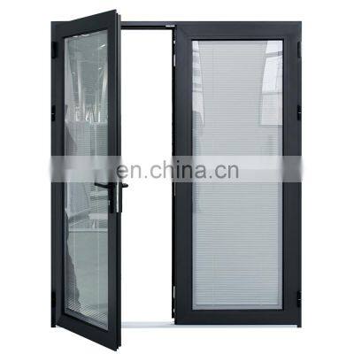 AS2047 Australia Standard Soundproof Aluminum Windows Window Doors Exterior French Door With Shutter Blinds