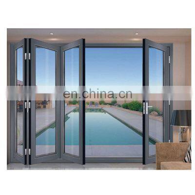 French doors European waterproof aluminium glass bi-folding door for homes exterior glass